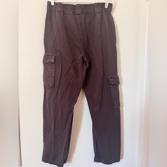 Tna Ladies Large Dark Brown Cargo Pants Straight Leg Utility Pockets Belt Loops - Picture 5 of 12